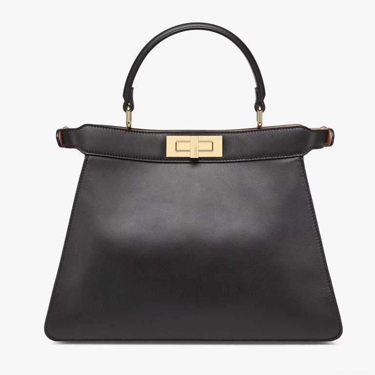 Affordable HOT Laether Medium In ISeeU Fendi Black Peekaboo Bag Nappa 0821